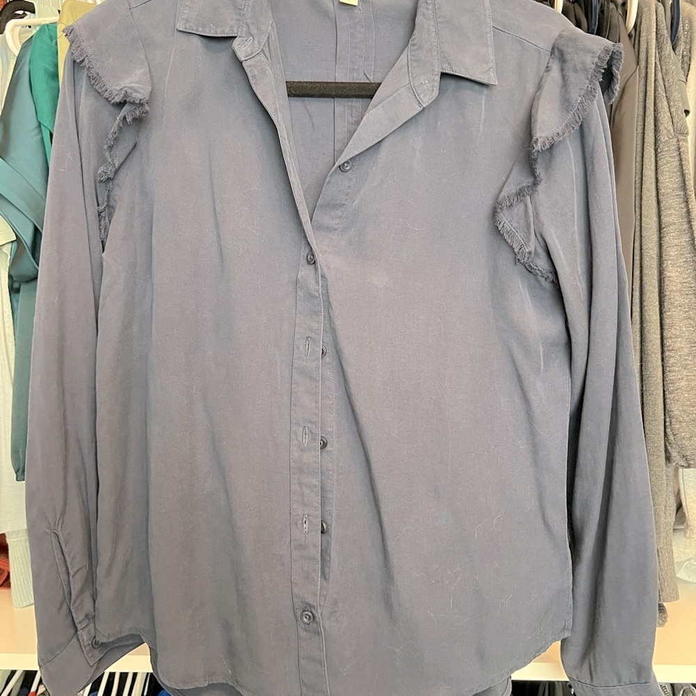 Cloth & Stone for Anthropologie long sleeve blouse - dark blue - Small